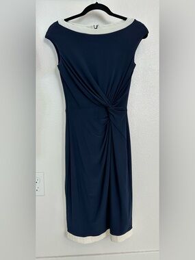 Lauren Ralph Lauren Navy Twist-Knot Dress